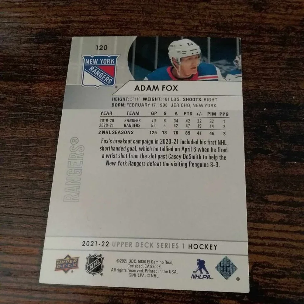 Adam Fox Upper deck - Picture 2 of 2